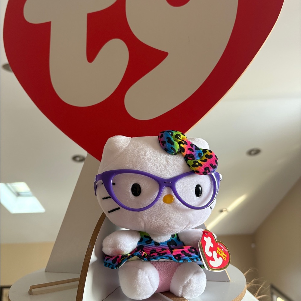 Hello Kitty Plush with Multicolor Leopard Print